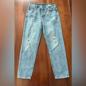 Lucky Brand Light Blue Boyfriend Jeans with Knee Distressing